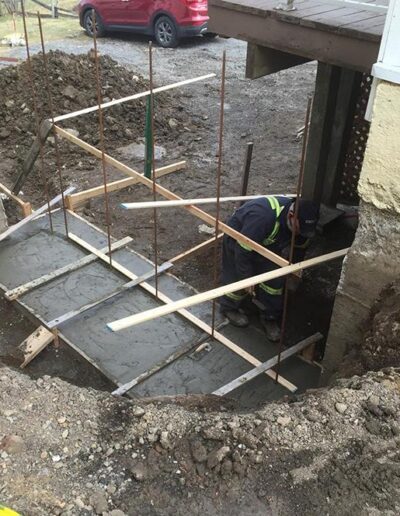 Préparation pour un mur de soutènement