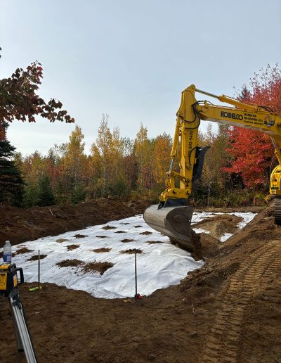 Remplissage d'un champ d'épuration